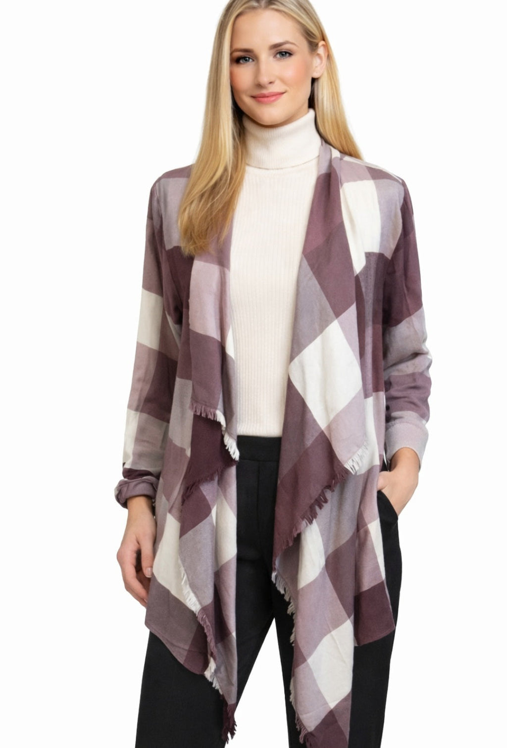 Maurices Sz Large Cardigan Shaw Plaid