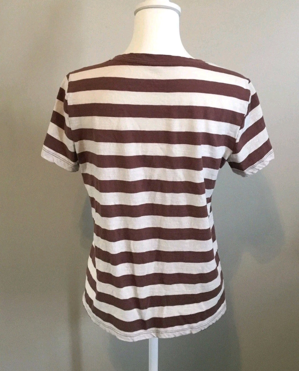 A.N.A. V Neck Striped T Sz Medium