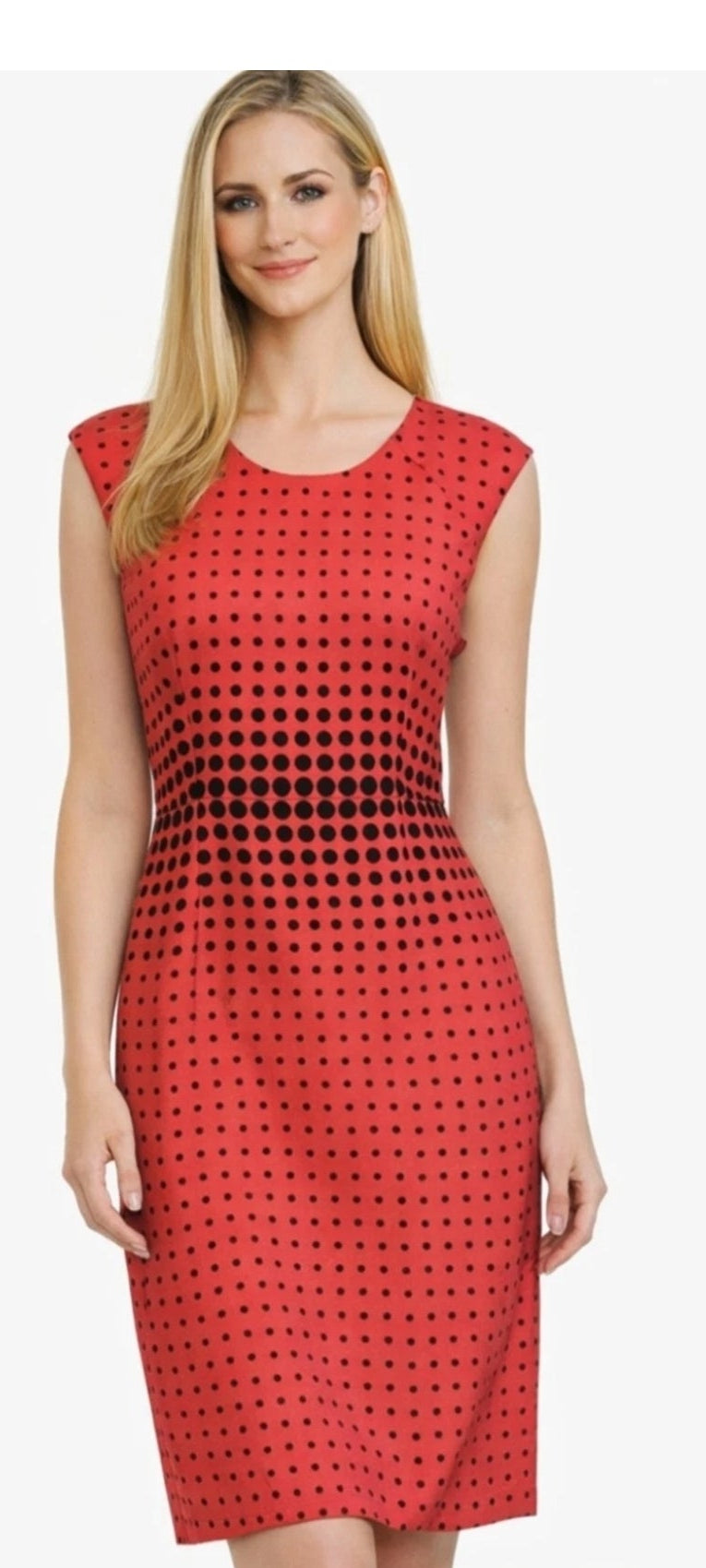 J Crew Sz 10 Red Polka Dot Dress