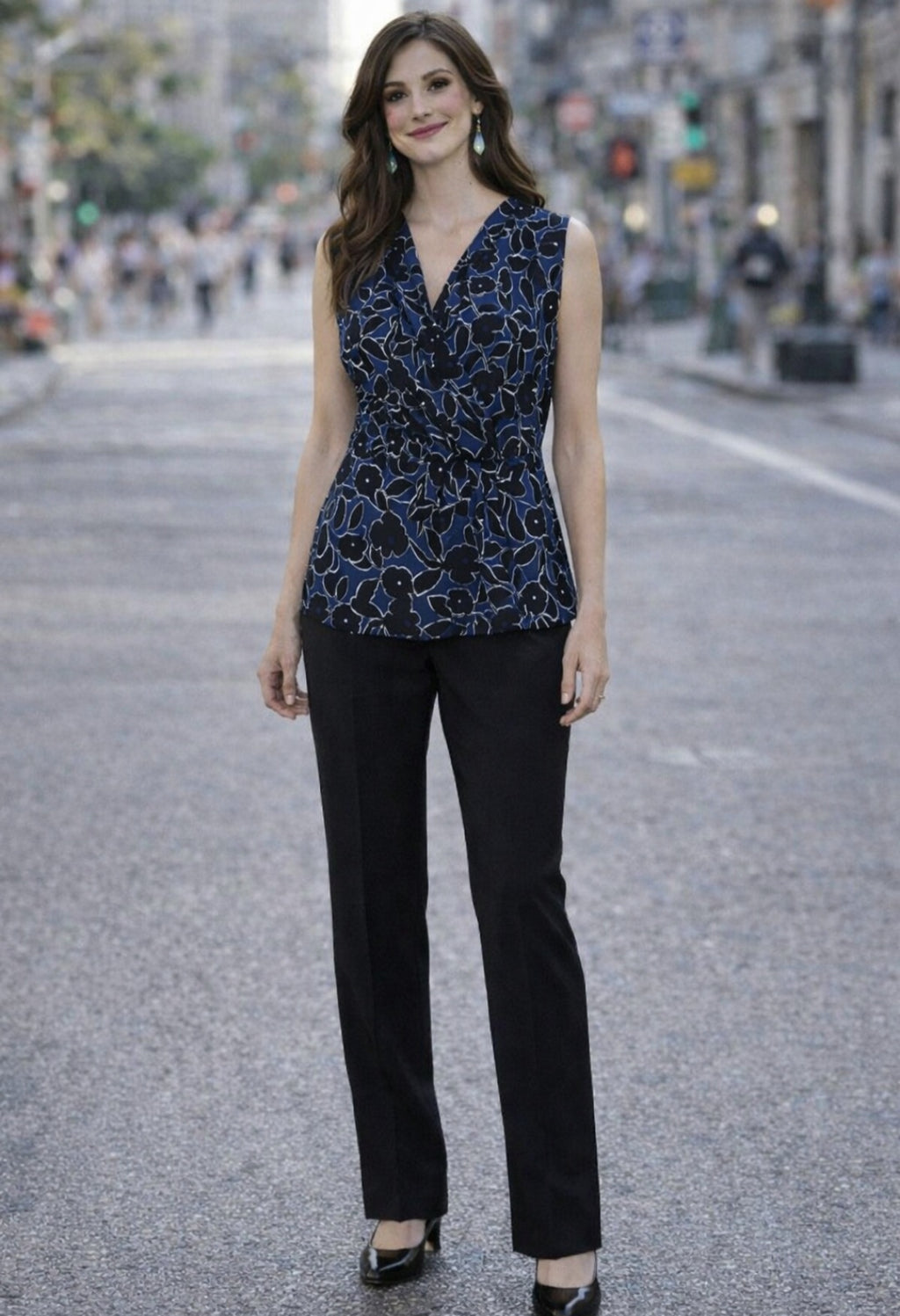 Banana Republic Blue Floral Blouse