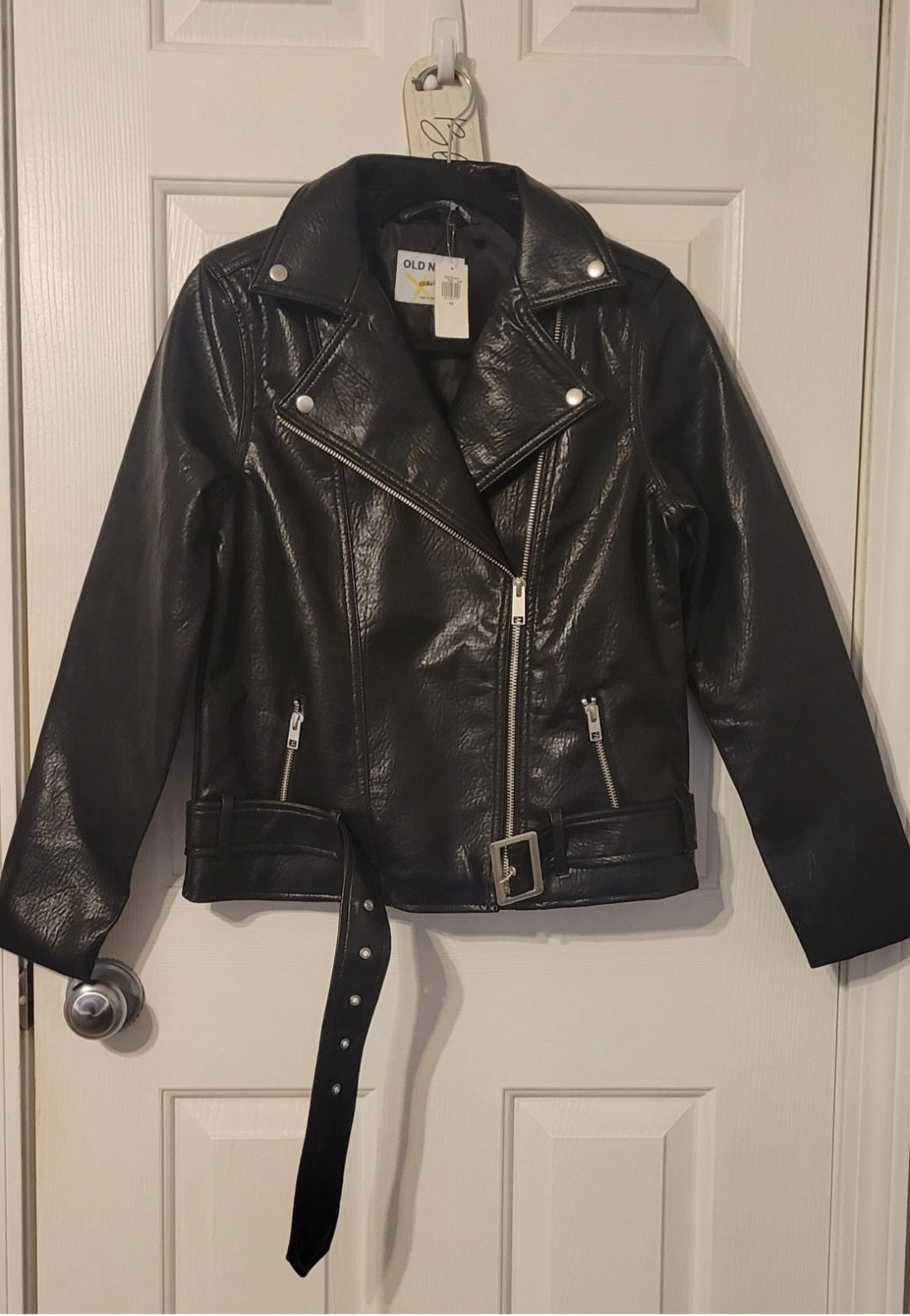 Old Navy Faux Leather Jacket XS Black