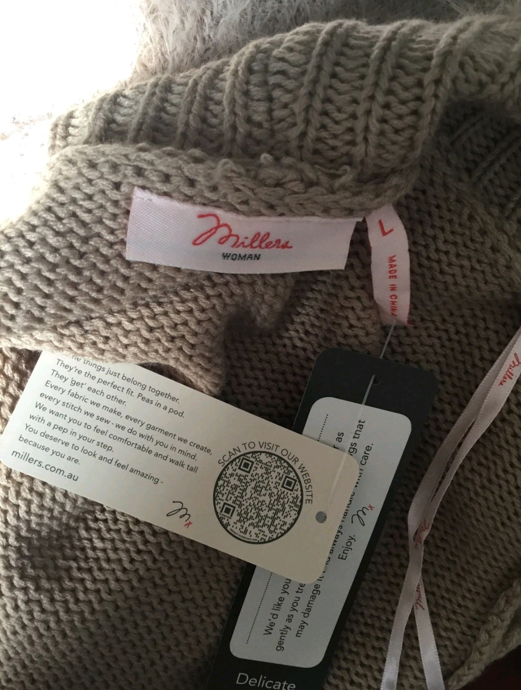 Faux Fur Brown Winter Cardigan Style Sweater Sz Large