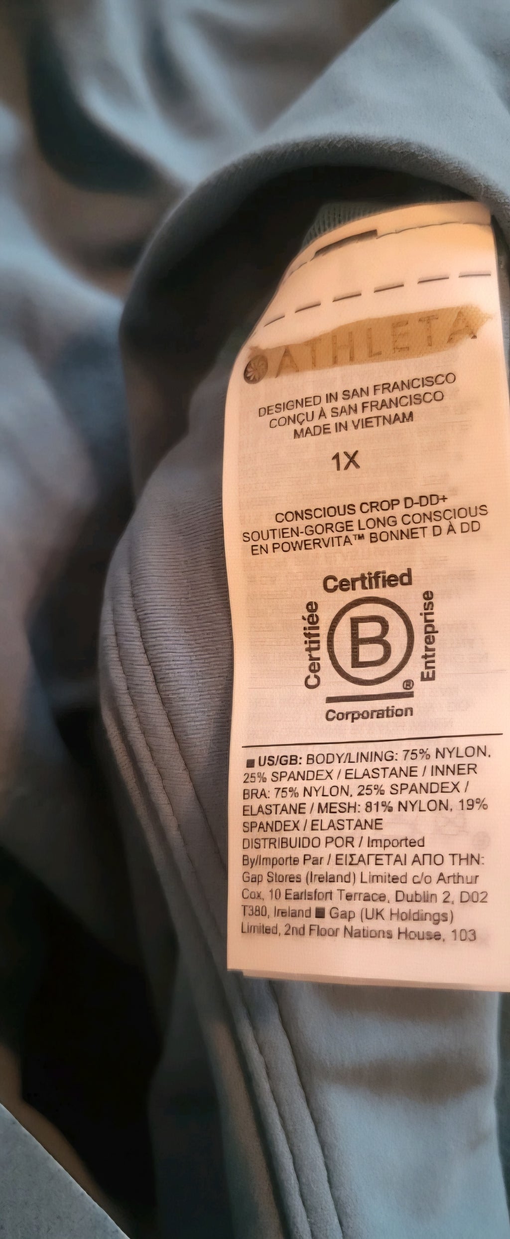 Athleta Conscious Crop Sz 1X D/DD