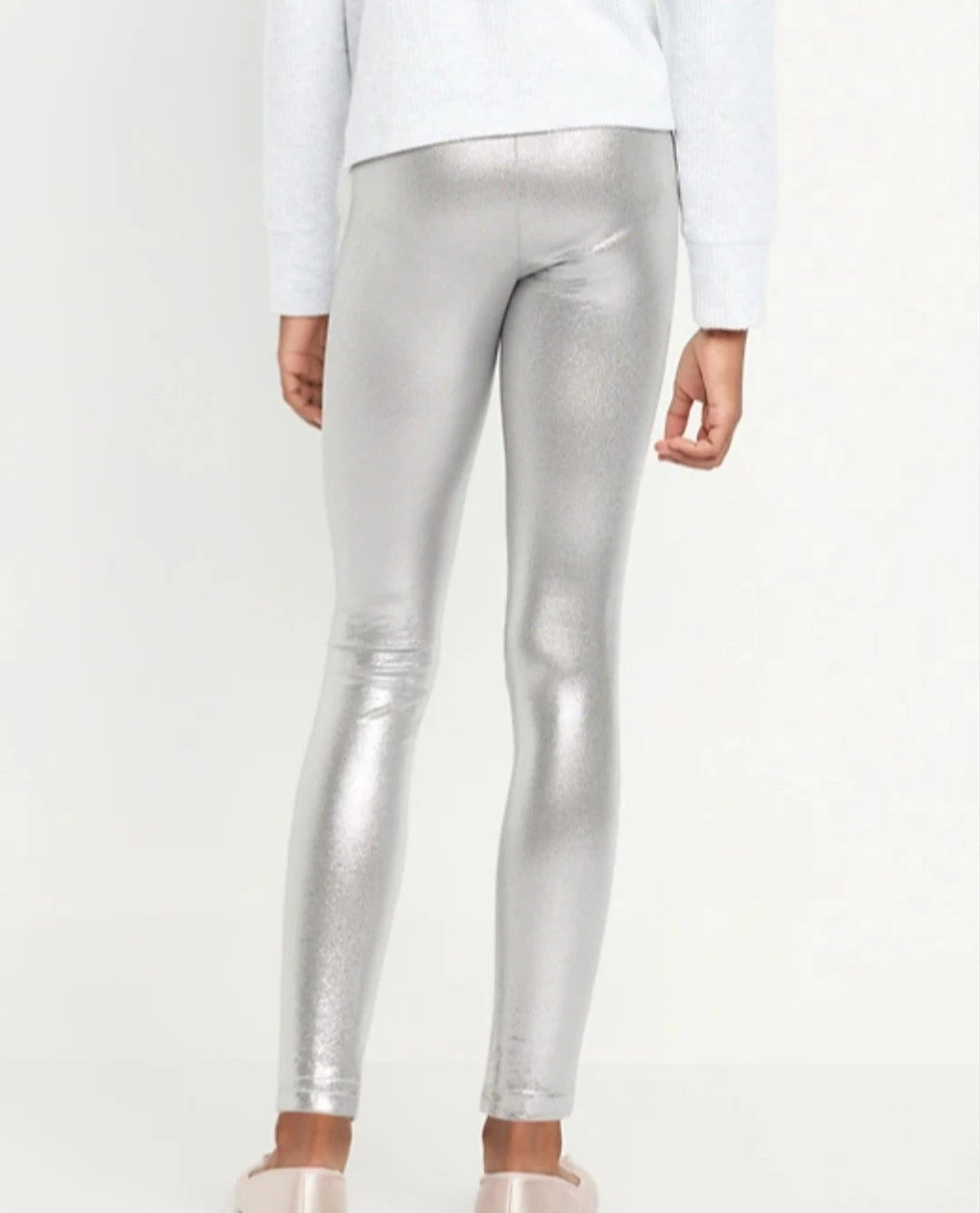 Old Navy Sz XXL 18 Girls Silver Metallic Leggings