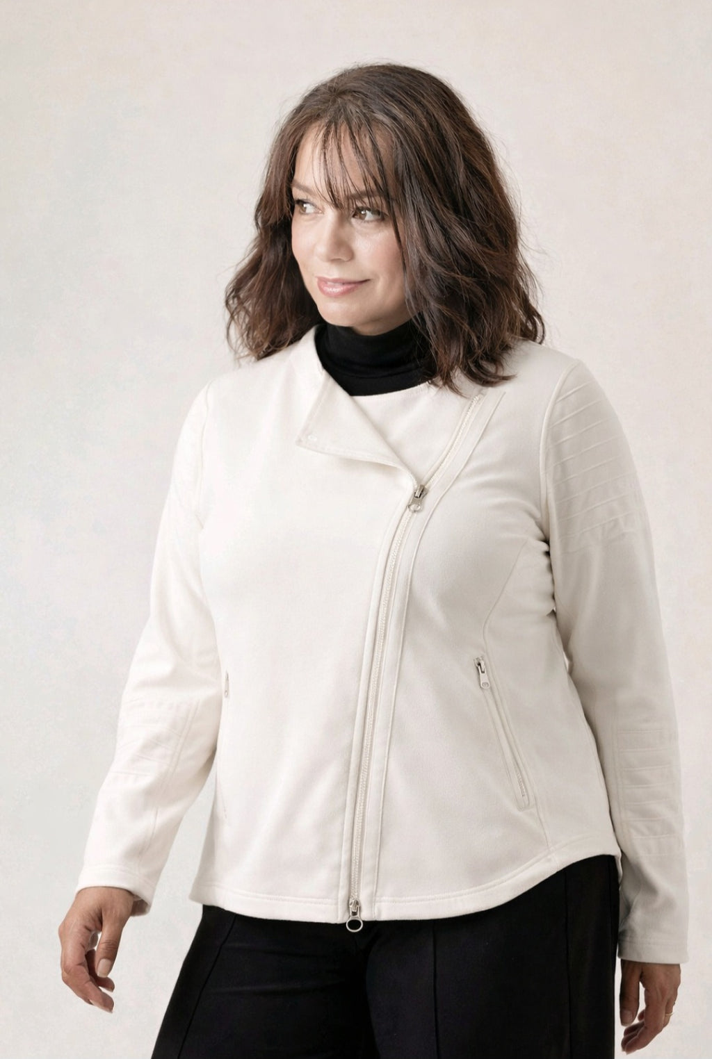 Athleta Ivory Moto Jacket Sz 3X