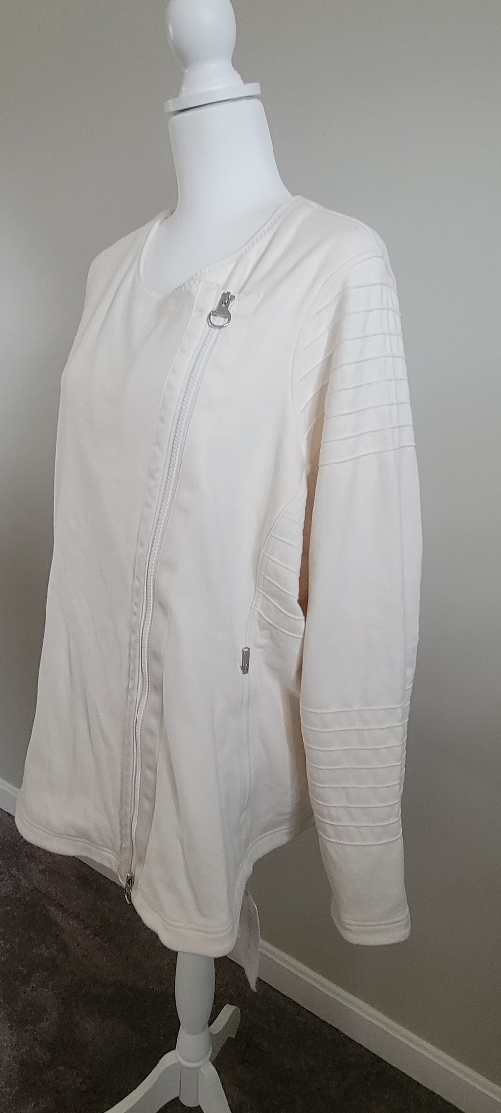 Athleta Ivory Moto Jacket Sz 3X