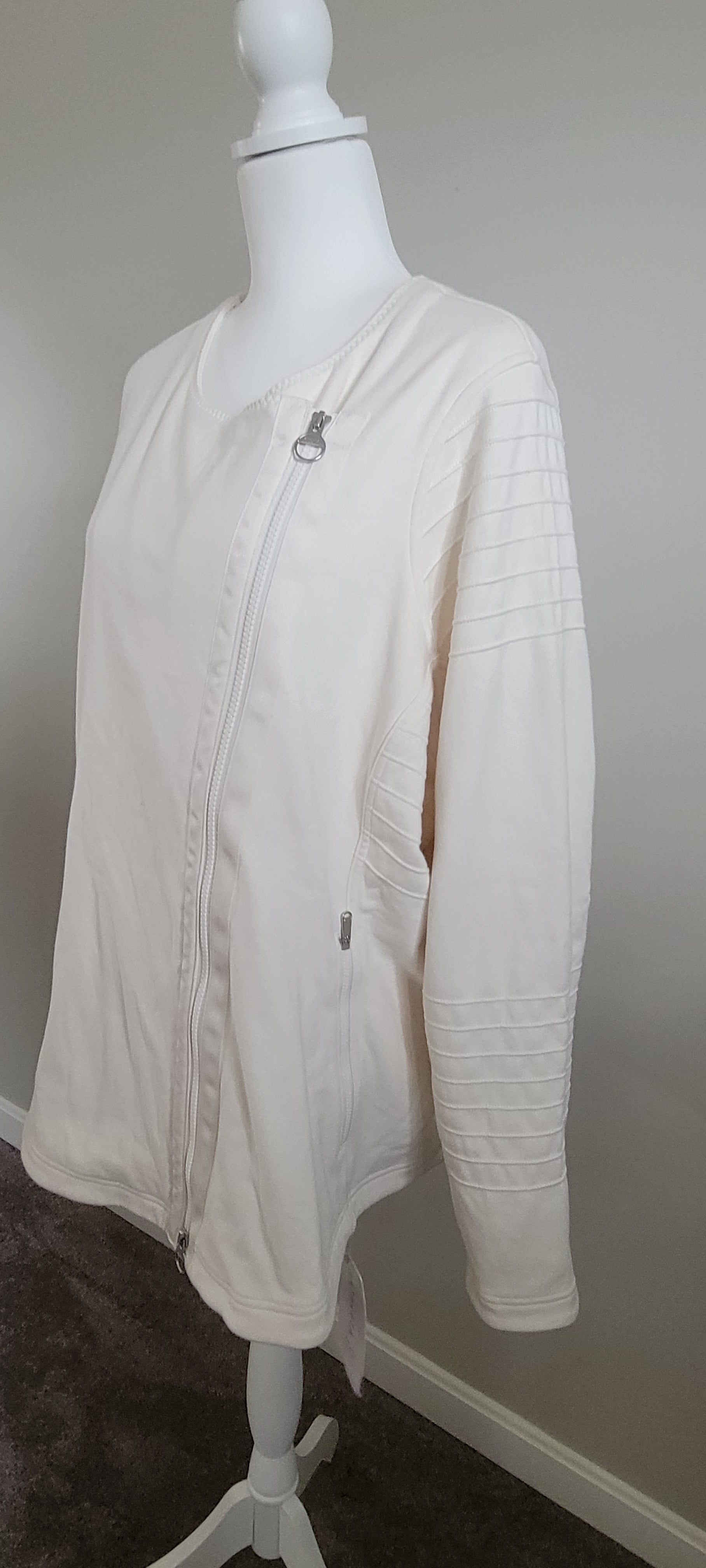 Athleta Ivory Moto Jacket Sz 3X