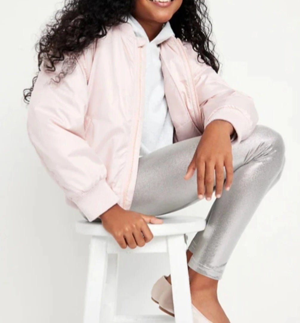 Old Navy Sz XXL 18 Girls Silver Metallic Leggings