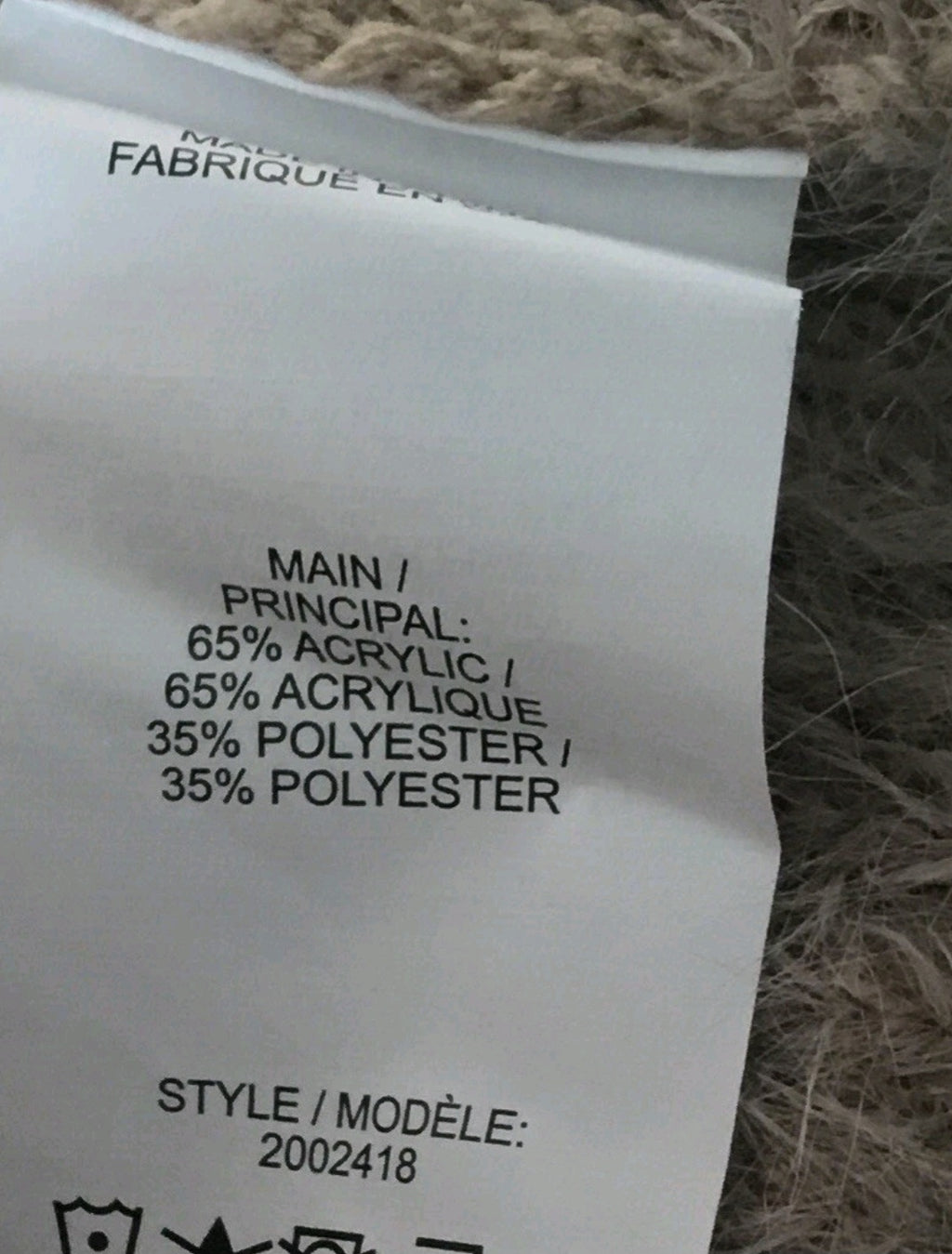 Faux Fur Brown Winter Cardigan Style Sweater Sz Large