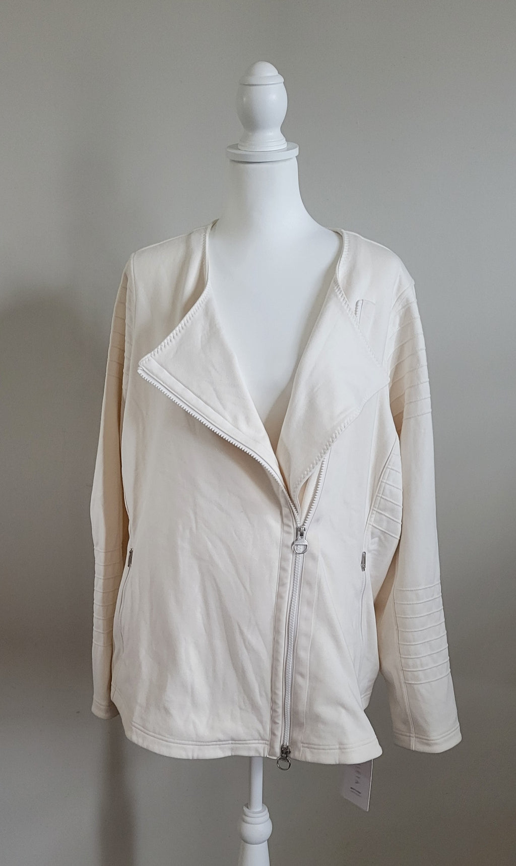 Athleta Ivory Moto Jacket Sz 3X