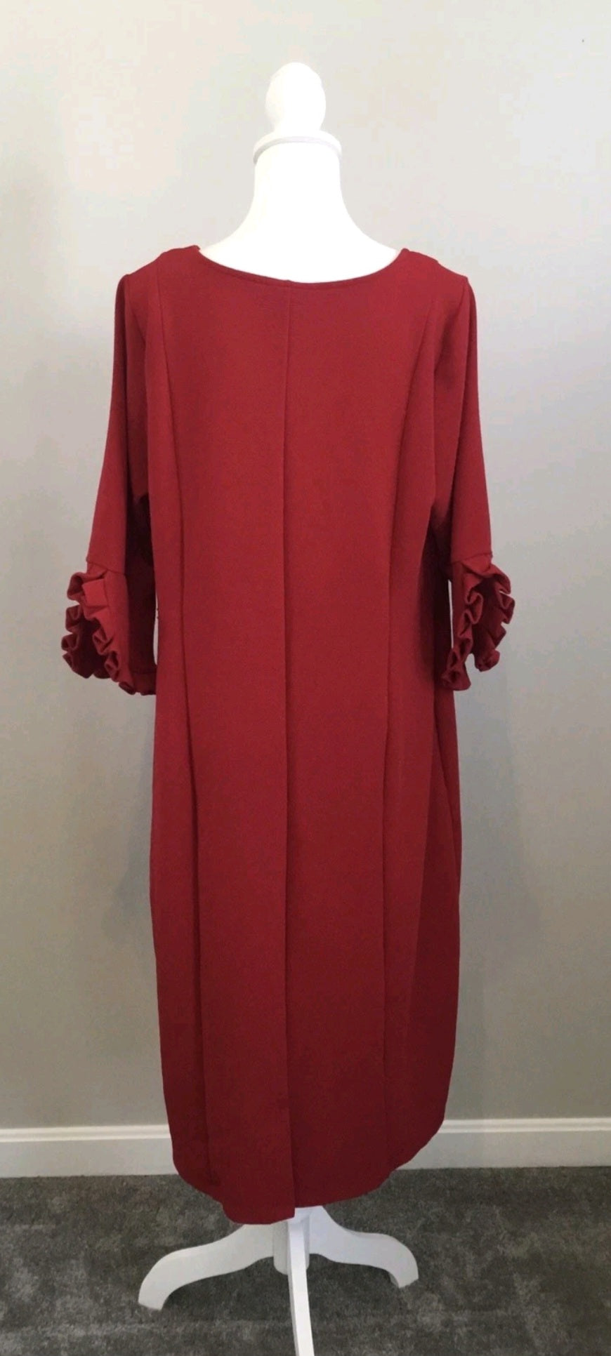 Catherines Sz OX Midi Red Dress