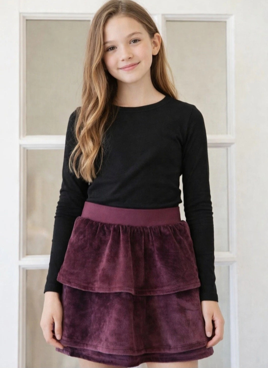 Athleta Girl Purple Ruffled Skirt Sz 14 & 16